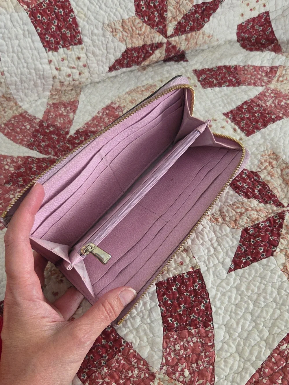 Furla pink zip